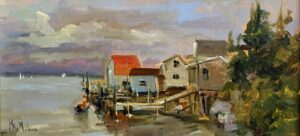 Fishing Village on the Atlantic-Kathryn McMahon-Oil Plein air-7-14-950