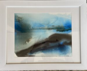 Pond In Winter-Lorraine Corso-Acrylic Ink-10-8-150